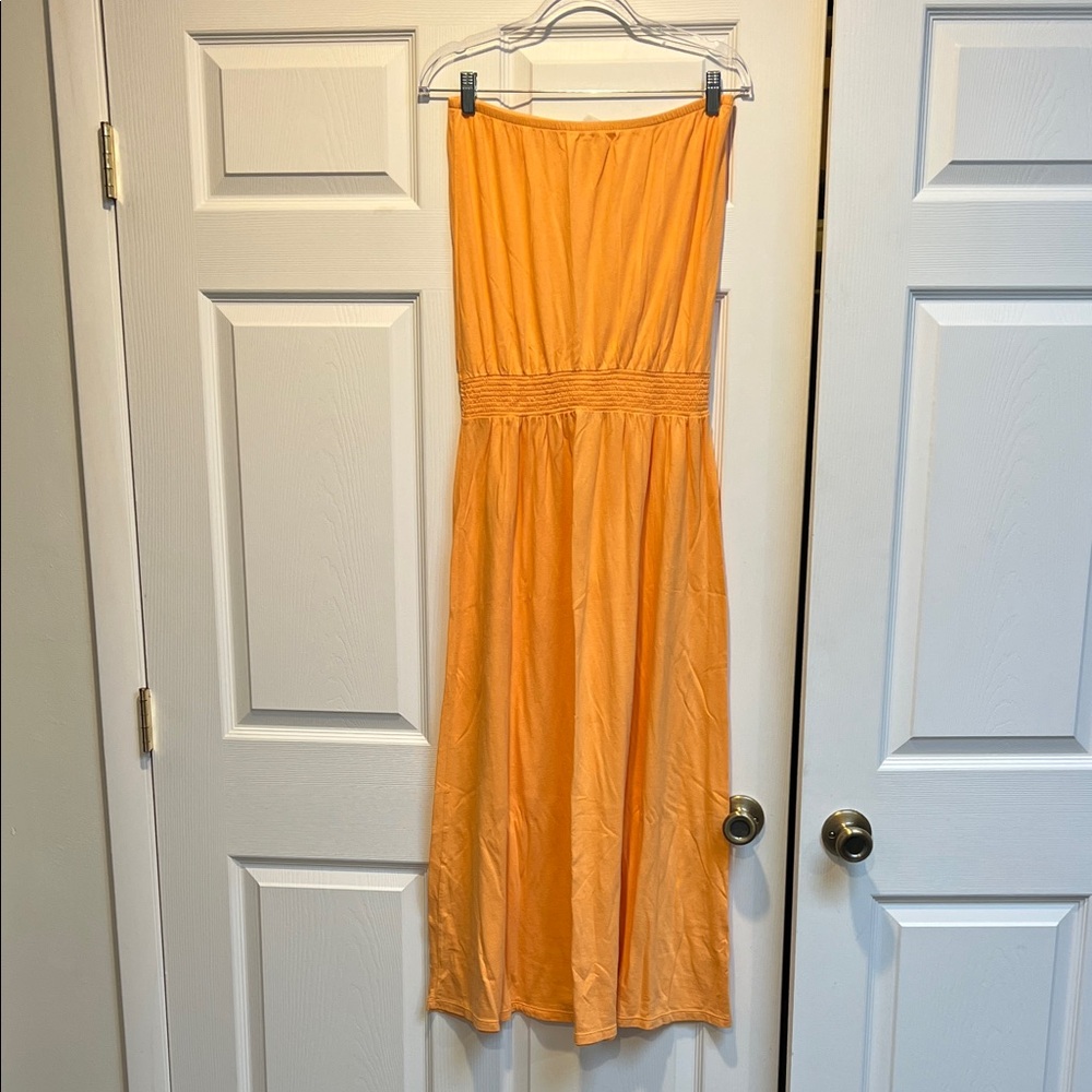 Old Navy Orange Strapless maxi  Dress